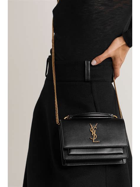 ysl sunset bag black on black snakeskin|Sunset Handbags Collection for Women .